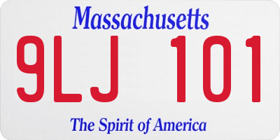 MA license plate 9LJ101
