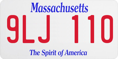 MA license plate 9LJ110
