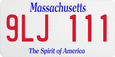 MA license plate 9LJ111