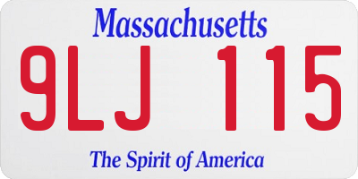 MA license plate 9LJ115