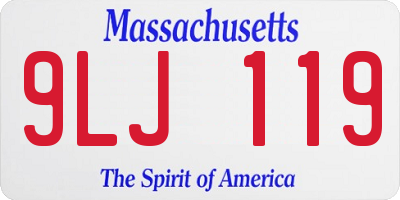 MA license plate 9LJ119