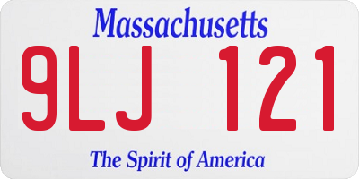 MA license plate 9LJ121