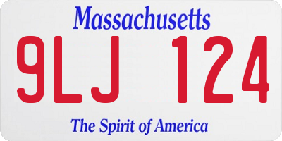 MA license plate 9LJ124