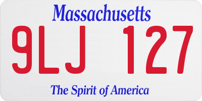 MA license plate 9LJ127