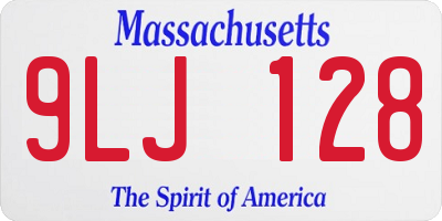 MA license plate 9LJ128