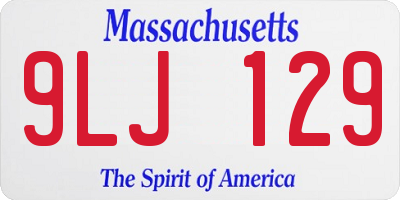 MA license plate 9LJ129