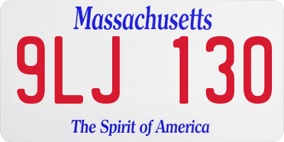 MA license plate 9LJ130
