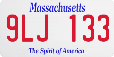 MA license plate 9LJ133