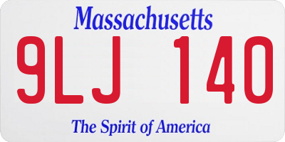 MA license plate 9LJ140