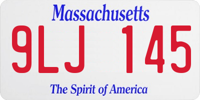 MA license plate 9LJ145