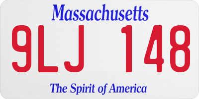 MA license plate 9LJ148