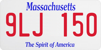 MA license plate 9LJ150