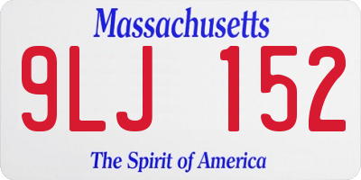 MA license plate 9LJ152