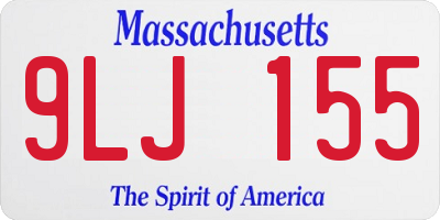 MA license plate 9LJ155