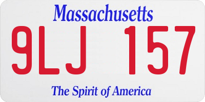 MA license plate 9LJ157