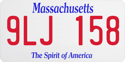 MA license plate 9LJ158