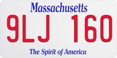 MA license plate 9LJ160