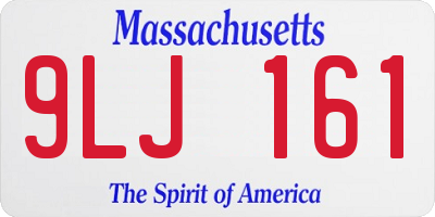 MA license plate 9LJ161