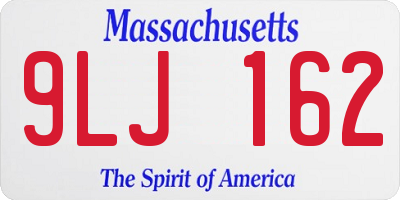 MA license plate 9LJ162