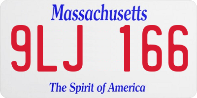 MA license plate 9LJ166