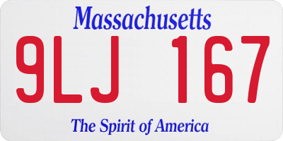 MA license plate 9LJ167