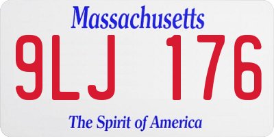 MA license plate 9LJ176