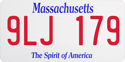 MA license plate 9LJ179