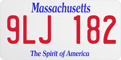 MA license plate 9LJ182