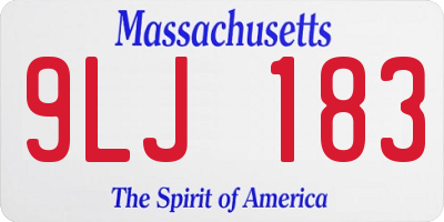 MA license plate 9LJ183