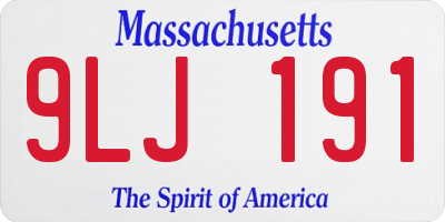 MA license plate 9LJ191