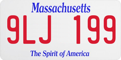 MA license plate 9LJ199