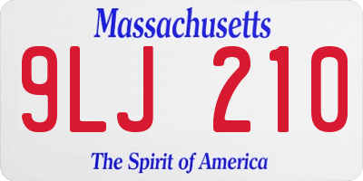MA license plate 9LJ210