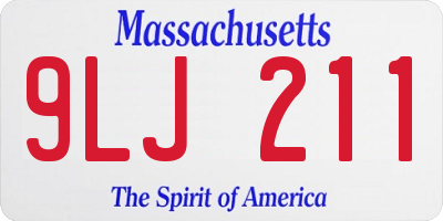 MA license plate 9LJ211