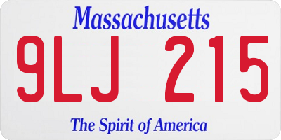 MA license plate 9LJ215