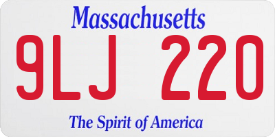 MA license plate 9LJ220
