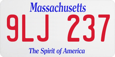 MA license plate 9LJ237