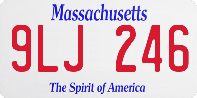MA license plate 9LJ246