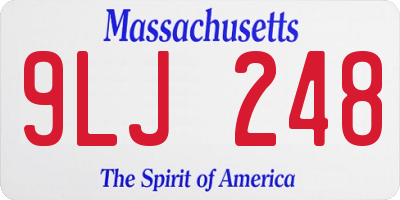 MA license plate 9LJ248