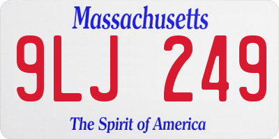 MA license plate 9LJ249
