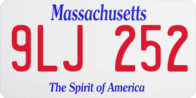 MA license plate 9LJ252
