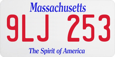 MA license plate 9LJ253