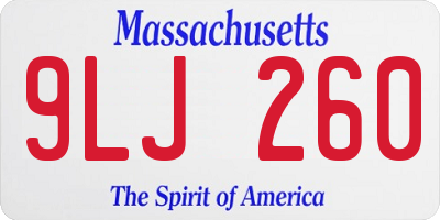 MA license plate 9LJ260