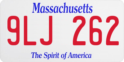 MA license plate 9LJ262
