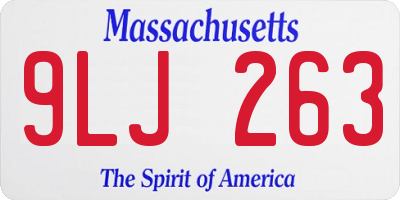 MA license plate 9LJ263