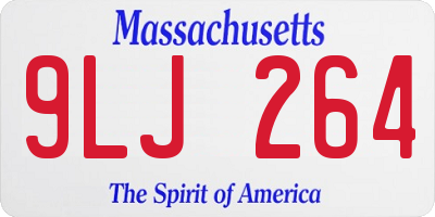 MA license plate 9LJ264
