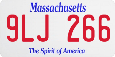 MA license plate 9LJ266