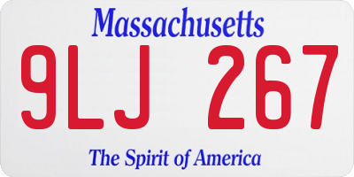 MA license plate 9LJ267