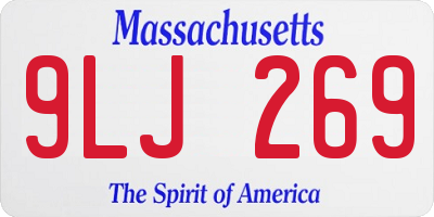 MA license plate 9LJ269