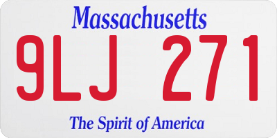MA license plate 9LJ271