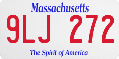 MA license plate 9LJ272